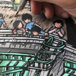 小渋ダムの切り絵制作依頼